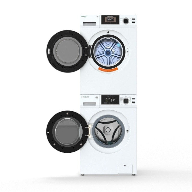 Set de lavandería 110V UN ENCHUFE Lavadora 15 Lb 1.62cf + Secadora ventilada 13Lb 3.1cf