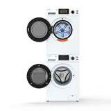 Set de lavandería 110V UN ENCHUFE Lavadora 15 Lb 1.62cf + Secadora ventilada 13Lb 3.1cf
