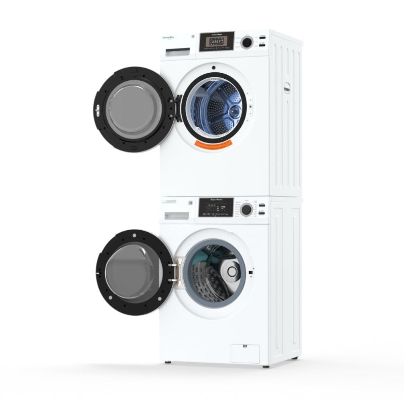 Set de lavandería 110V UN ENCHUFE Lavadora 15 Lb 1.62cf + Secadora ventilada 13Lb 3.1cf