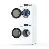 Set de lavandería 110V UN ENCHUFE Lavadora 15 Lb 1.62cf + Secadora ventilada 13Lb 3.1cf