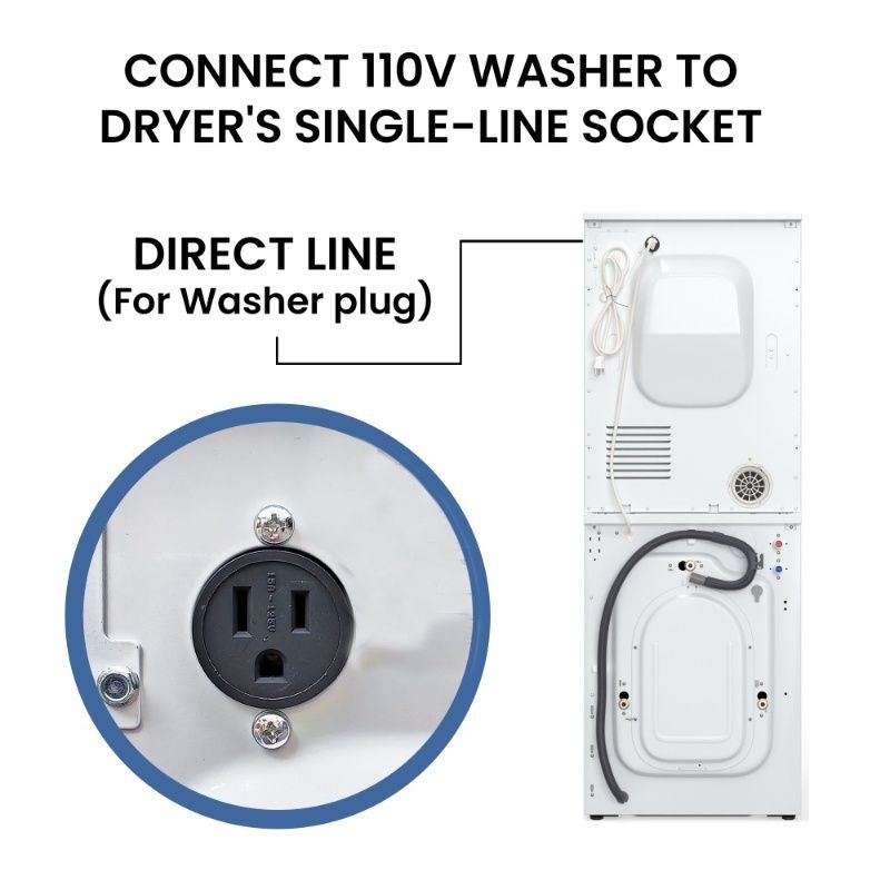PREMIUM Compact 24 in VENTED Dryer w/Washer SOCKET 3.1cf/13lb SENSOR 110V