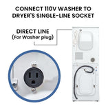 PREMIUM Compact 24 in VENTED Dryer w/Washer SOCKET 3.1cf/13lb SENSOR 110V