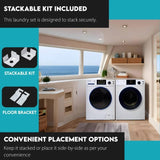 MARINE ANTI CORROSION Stackable Compact Washer 1.6cf+Sensor Dryer 3.1cf 110V