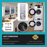 MARINE ANTI CORROSION Stackable Compact Washer 1.6cf+Sensor Dryer 3.1cf 110V