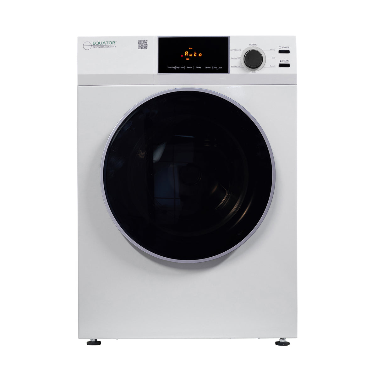 Secadora Equator Deluxe de 24 pulgadas, CON VENTILACIÓN, con sensor, higienización, 4 pies cúbicos, control táctil, 110 V, DIGITAL (Reacondicionada)