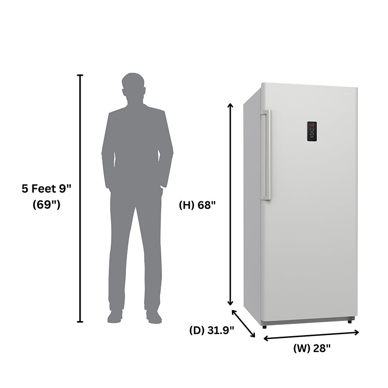Congelador vertical Conserv de 17 pies cúbicos, CONVERTIBLE A REFRIGERADOR, apto para garaje, certificado Energy Star, 28 pulgadas de ancho, 110 V