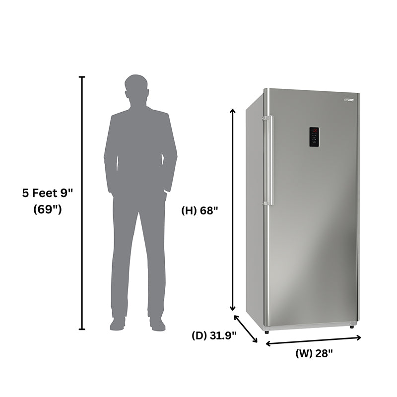 Congelador vertical Conserv de 17 pies cúbicos, CONVERTIBLE A REFRIGERADOR, apto para garaje, certificado Energy Star, 28 pulgadas de ancho, 110 V