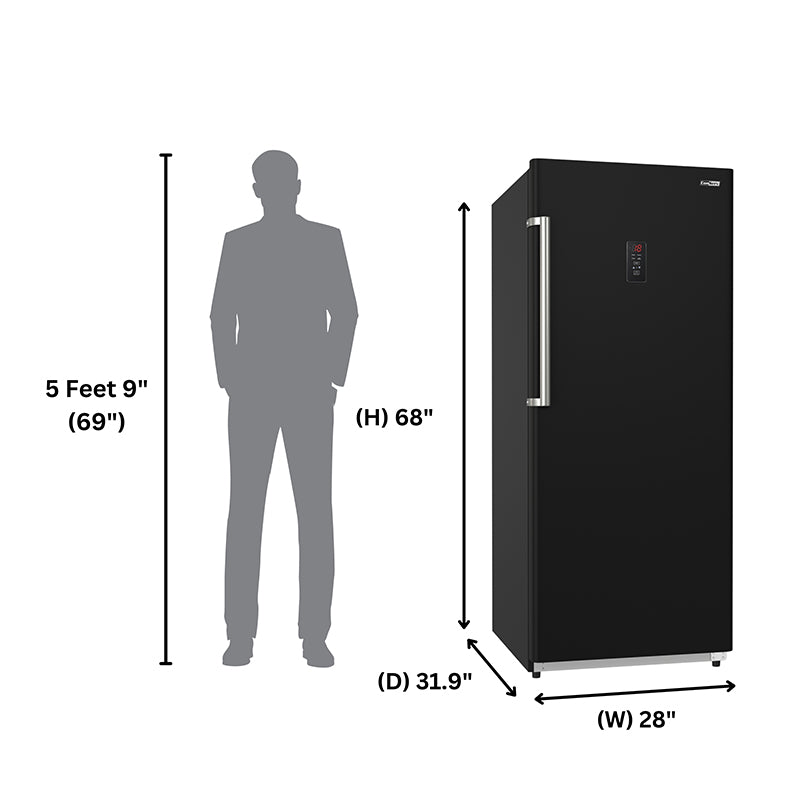 Congelador vertical Conserv de 17 pies cúbicos, CONVERTIBLE A REFRIGERADOR, apto para garaje, certificado Energy Star, 28 pulgadas de ancho, 110 V