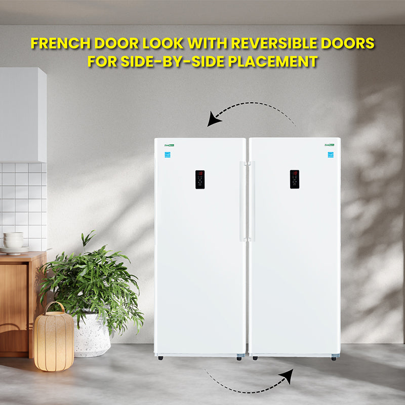 Congelador vertical Conserv de 17 pies cúbicos, CONVERTIBLE A REFRIGERADOR, apto para garaje, certificado Energy Star, 28 pulgadas de ancho, 110 V