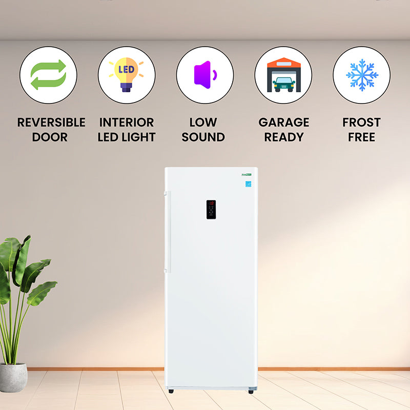 Congelador vertical Conserv de 17 pies cúbicos, CONVERTIBLE A REFRIGERADOR, apto para garaje, certificado Energy Star, 28 pulgadas de ancho, 110 V