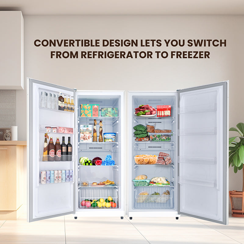 Congelador vertical Conserv de 17 pies cúbicos, CONVERTIBLE A REFRIGERADOR, apto para garaje, certificado Energy Star, 28 pulgadas de ancho, 110 V