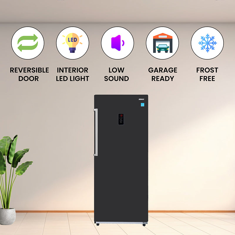 Congelador vertical Conserv de 17 pies cúbicos, CONVERTIBLE A REFRIGERADOR, apto para garaje, certificado Energy Star, 28 pulgadas de ancho, 110 V