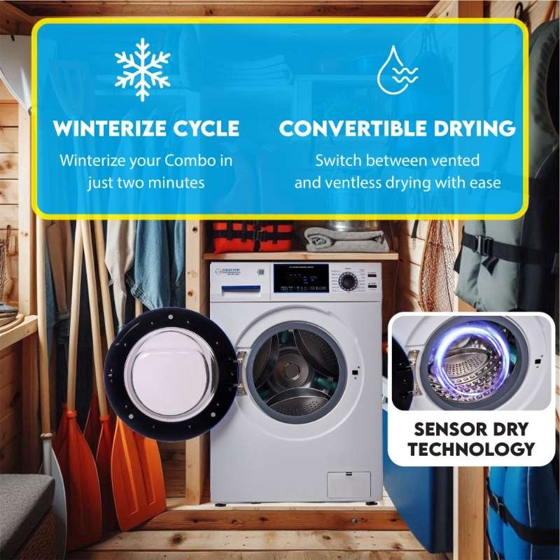 Original Marine Combo Washer Dryer ANTI CORROSION 1.62 cf/15 lbs 1400 RPM Salt Wash 110V