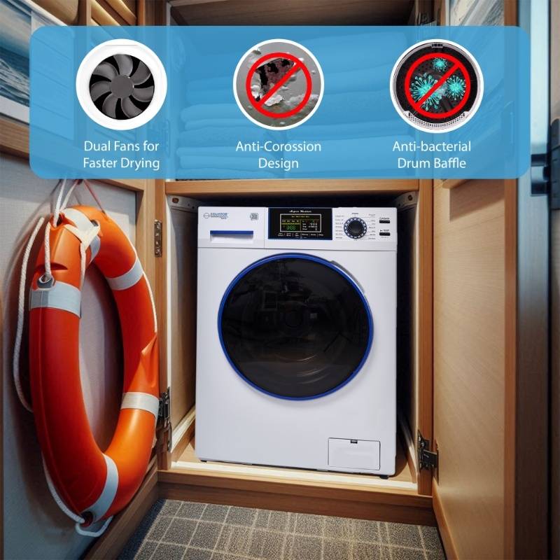 Lave-linge marin ANTIROUILLE 1,62 pi³/15 lb, 1400 tr/min, cycle sel, désinfection, 110 V
