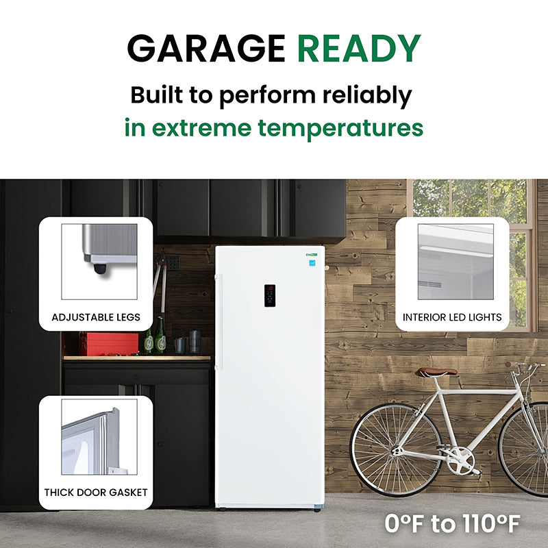 Congelador vertical Conserv de 17 pies cúbicos, CONVERTIBLE A REFRIGERADOR, apto para garaje, certificado Energy Star, 28 pulgadas de ancho, 110 V