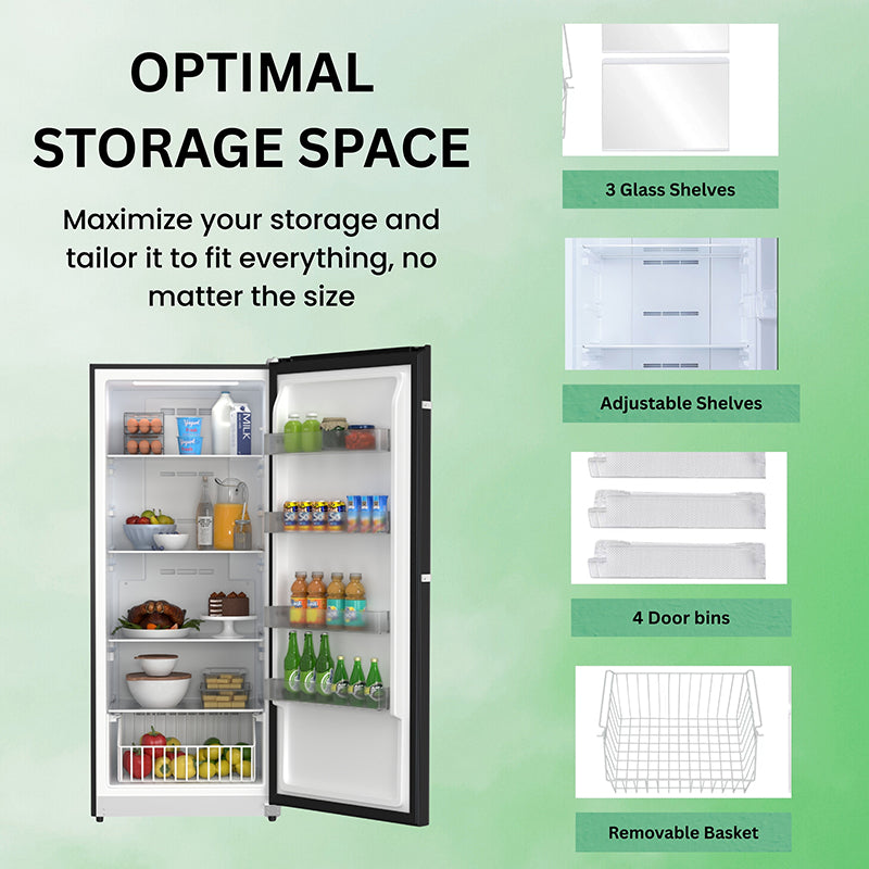 Congelador vertical Conserv de 17 pies cúbicos, CONVERTIBLE A REFRIGERADOR, apto para garaje, certificado Energy Star, 28 pulgadas de ancho, 110 V