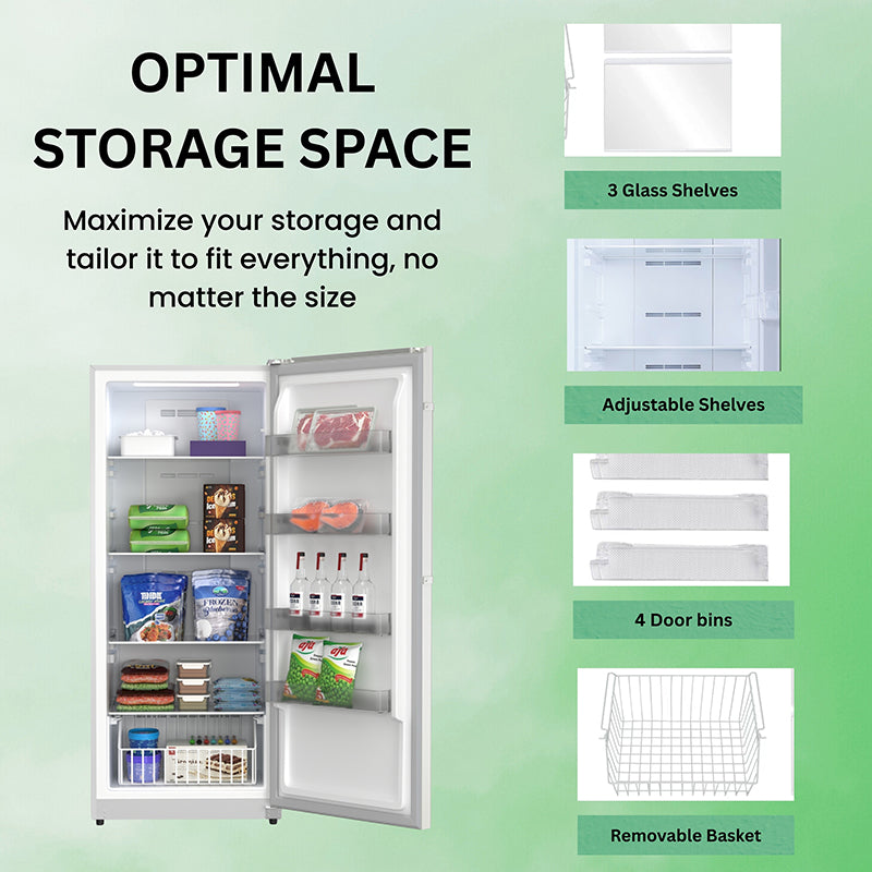 Congelador vertical Conserv de 17 pies cúbicos, CONVERTIBLE A REFRIGERADOR, apto para garaje, certificado Energy Star, 28 pulgadas de ancho, 110 V