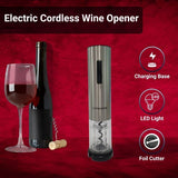 Equator Electric Cordless Wine Opener w/ Charging Base, LED Light + Foil Cutter
