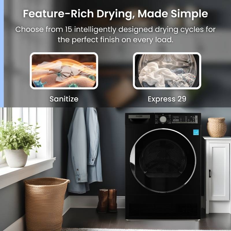 ConServ 4cf Dryer Condensing/Ventless Sanitize LED Display Rev. Door 220V EStar