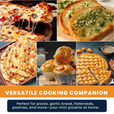 Horno para pizza Equator de 0.5 pies cúbicos para interiores/exteriores con piedra para hornear auténtica – Cocina pizzas de 12 pulgadas, 6 modos preestablecidos, ajustes personalizados y juego de accesorios para un verdadero sabor a pizzería en casa