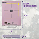 Placa de inducción portátil Equator de 11 pulgadas con un quemador, mango de aluminio LIGHT, 110V