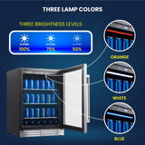 REFRIGERADOR DE BEBIDAS Equator de 24 pulgadas, empotrable/independiente, acero inoxidable, capacidad para 108 latas + 6 botellas, 4.76 pies cúbicos, 110V