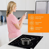 Equator 120V 20 inch 1 Induction and 1 Ceramic Electric Hybrid Cooktop, Black