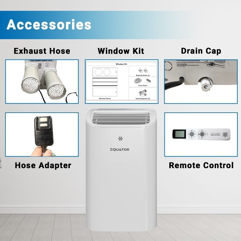 Equator 16000Btu PORTABLE AIR CONDITIONER Cool and Heat Indoor 700sf AutoSwing 110V
