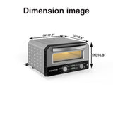 Horno para pizza Equator de 0.5 pies cúbicos para interiores/exteriores con piedra para hornear auténtica – Cocina pizzas de 12 pulgadas, 6 modos preestablecidos, ajustes personalizados y juego de accesorios para un verdadero sabor a pizzería en casa