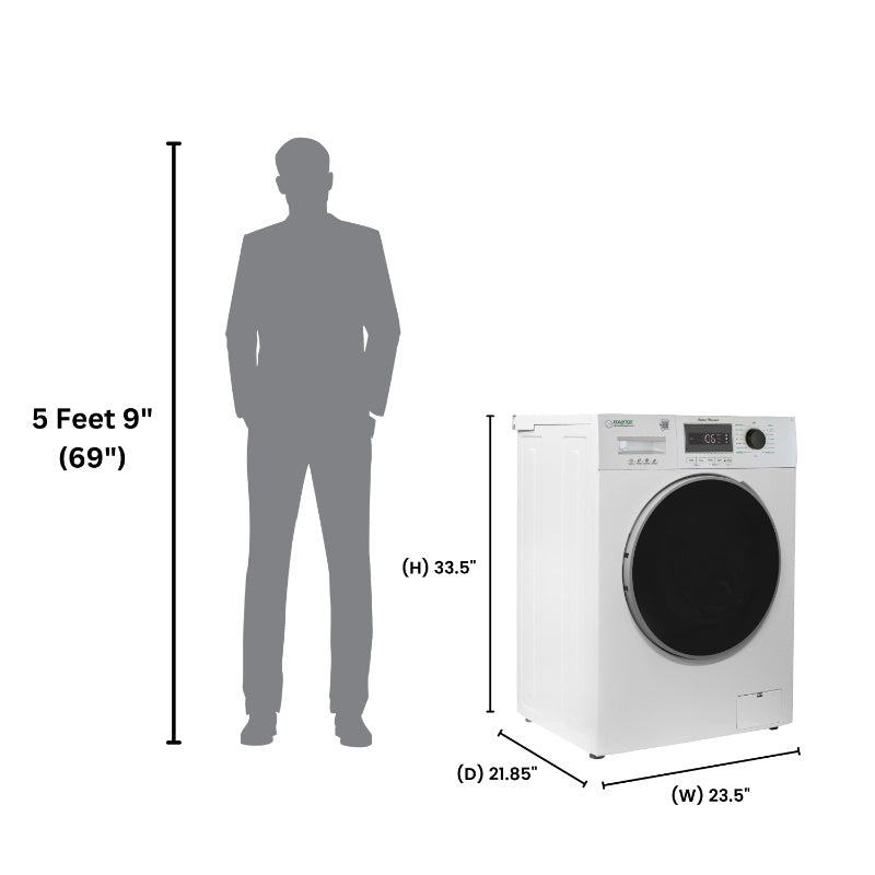 Equator Compact Washer 1.57cf/13lbs POWER WASH 15 Programs 1200rpm 110V