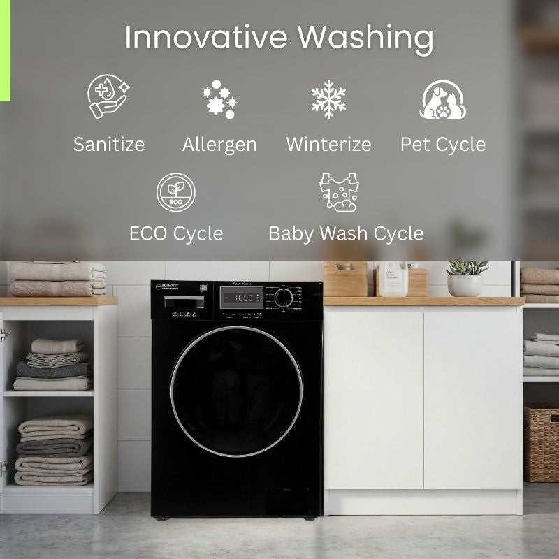 Equator Compact Washer 1.57cf/13lbs POWER WASH 15 Programs 1200rpm 110V