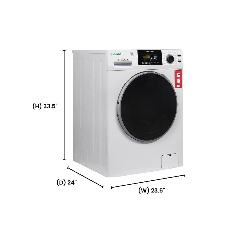 Laveuse perfectionnée Equator 24 po, 2,5 pi³/26 lb avec cycle pour animaux (PET), commandes tactiles, 1400 tr/min, 110 V