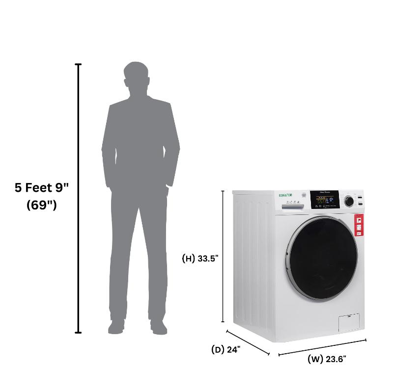 Laveuse perfectionnée Equator 24 po, 2,5 pi³/26 lb avec cycle pour animaux (PET), commandes tactiles, 1400 tr/min, 110 V
