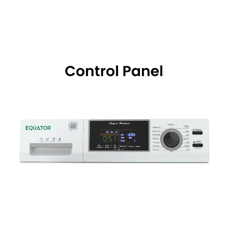 Laveuse perfectionnée Equator 24 po, 2,5 pi³/26 lb avec cycle pour animaux (PET), commandes tactiles, 1400 tr/min, 110 V