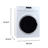 Sèche-linge à évacuation Equator Standard 24 po, 3,5 pi³/13 lb, cycle de rafraîchissement par capteur, 110 V/1500 W (Reconditionné)