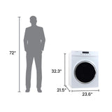 Sèche-linge à évacuation Equator Standard 24 po, 3,5 pi³/13 lb, cycle de rafraîchissement par capteur, 110 V/1500 W (Reconditionné)