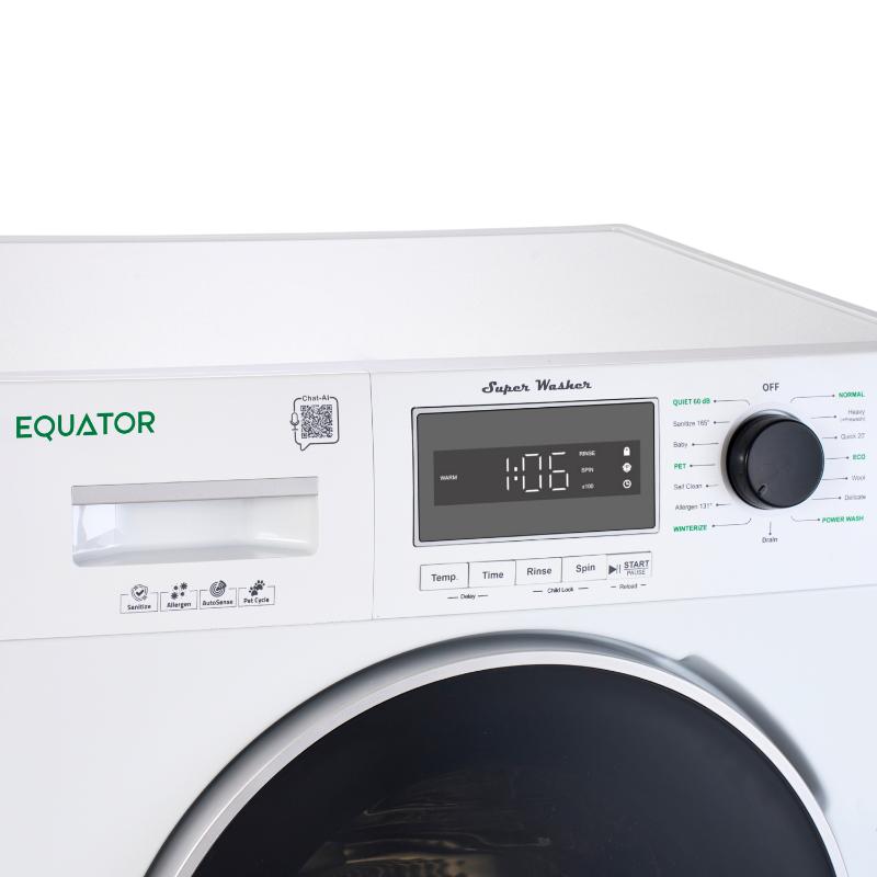 Equator 24 inch Value Washer 2.5 cf/26 lbs w/ SIMPLE controls+POWER WASH 1400rpm 110V