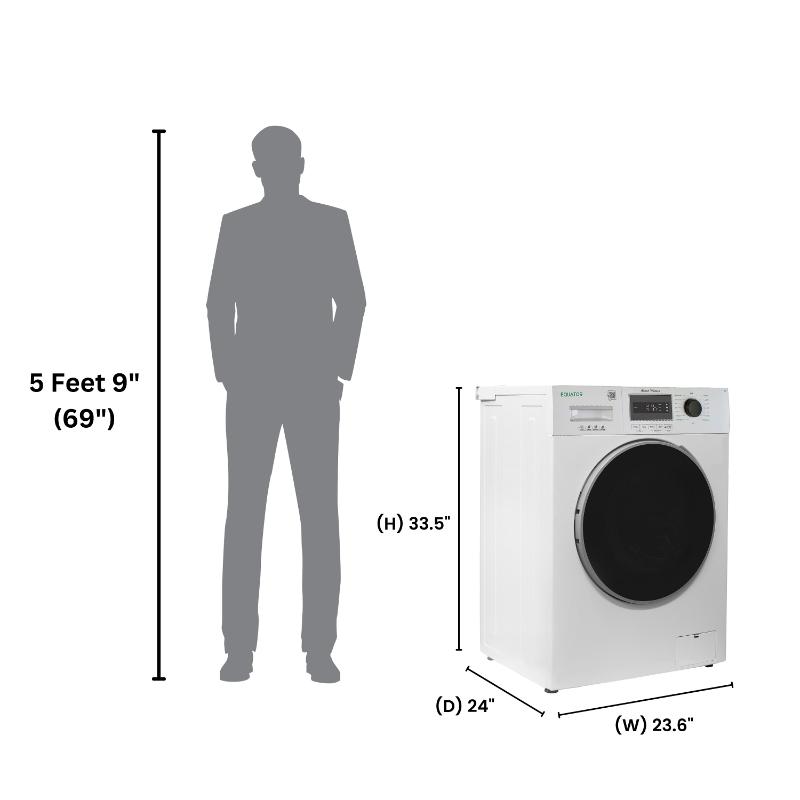 Equator 24 inch Value Washer 2.5 cf/26 lbs w/ SIMPLE controls+POWER WASH 1400rpm 110V