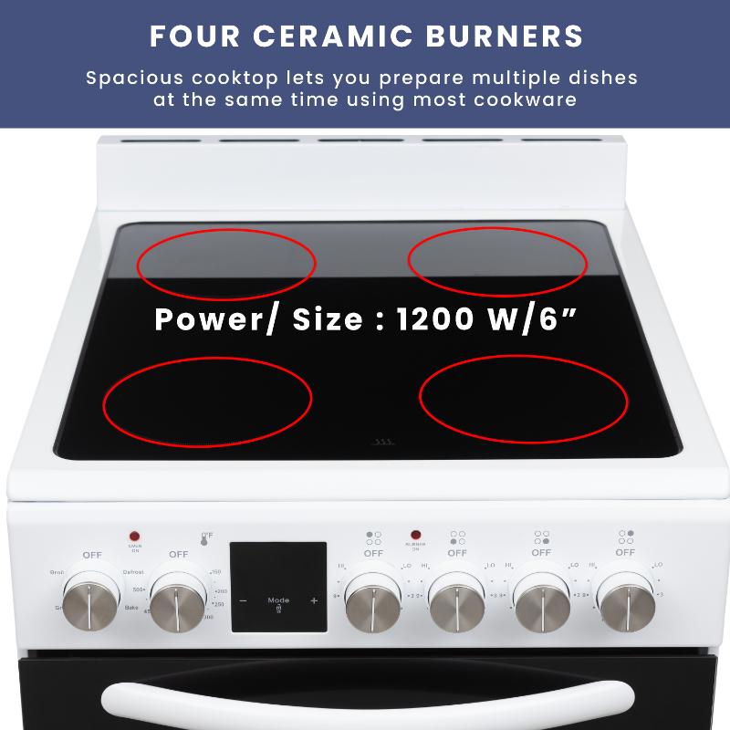 Equator 20 Electric Cooking Range 4 Ceramic Burner CONVECTION OVEN AIR FRYER SS