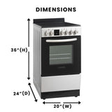 Equator 20 Electric Cooking Range 4 Ceramic Burner CONVECTION OVEN AIR FRYER SS