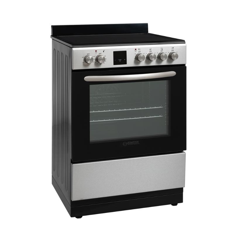 Equator 24 inch Electric Cooking Range 4 Ceramic Burner CONVECTION OVEN+AIR FRYER White