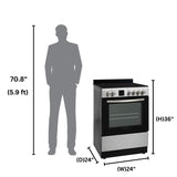 Equator 24 inch Electric Cooking Range 4 Ceramic Burner CONVECTION OVEN+AIR FRYER White