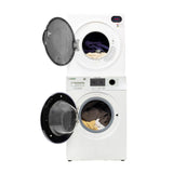 Lavadora y secadora apilables compactas Equator, lavadora EW 822 de 1.57 pies cúbicos, secadora ED 848 de 2.6 pies cúbicos, 110V