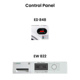 Lavadora y secadora apilables compactas Equator, lavadora EW 822 de 1.57 pies cúbicos, secadora ED 848 de 2.6 pies cúbicos, 110V