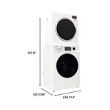 Lavadora y secadora apilables compactas Equator, lavadora EW 822 de 1.57 pies cúbicos, secadora ED 848 de 2.6 pies cúbicos, 110V