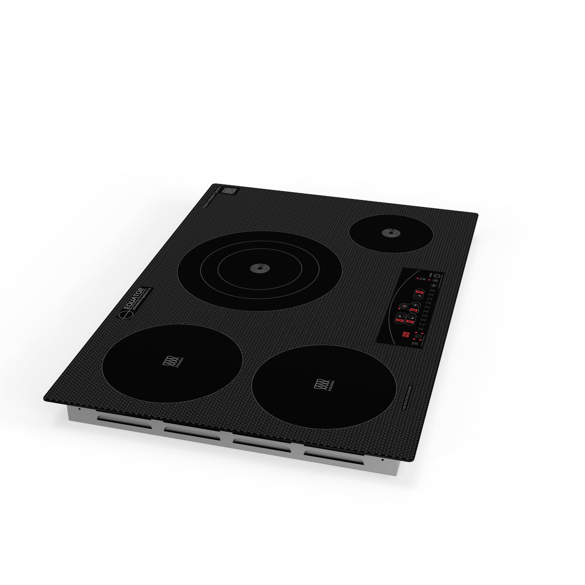 Placa de cocina híbrida eléctrica Equator de 30” – 4 quemadores (2 de inducción + 2 de cerámica), 9 niveles de potencia, 220V
