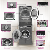 Conserv LUXE Stackable Washer Dryer Set – Compact 110V Washer & 220V Dryer for Apartments