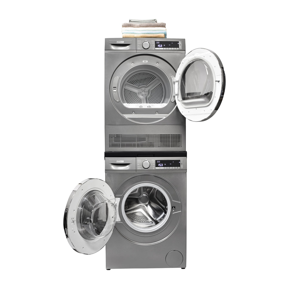 Conserv LUXE Stackable Washer Dryer Set – Compact 110V Washer & 220V Dryer for Apartments