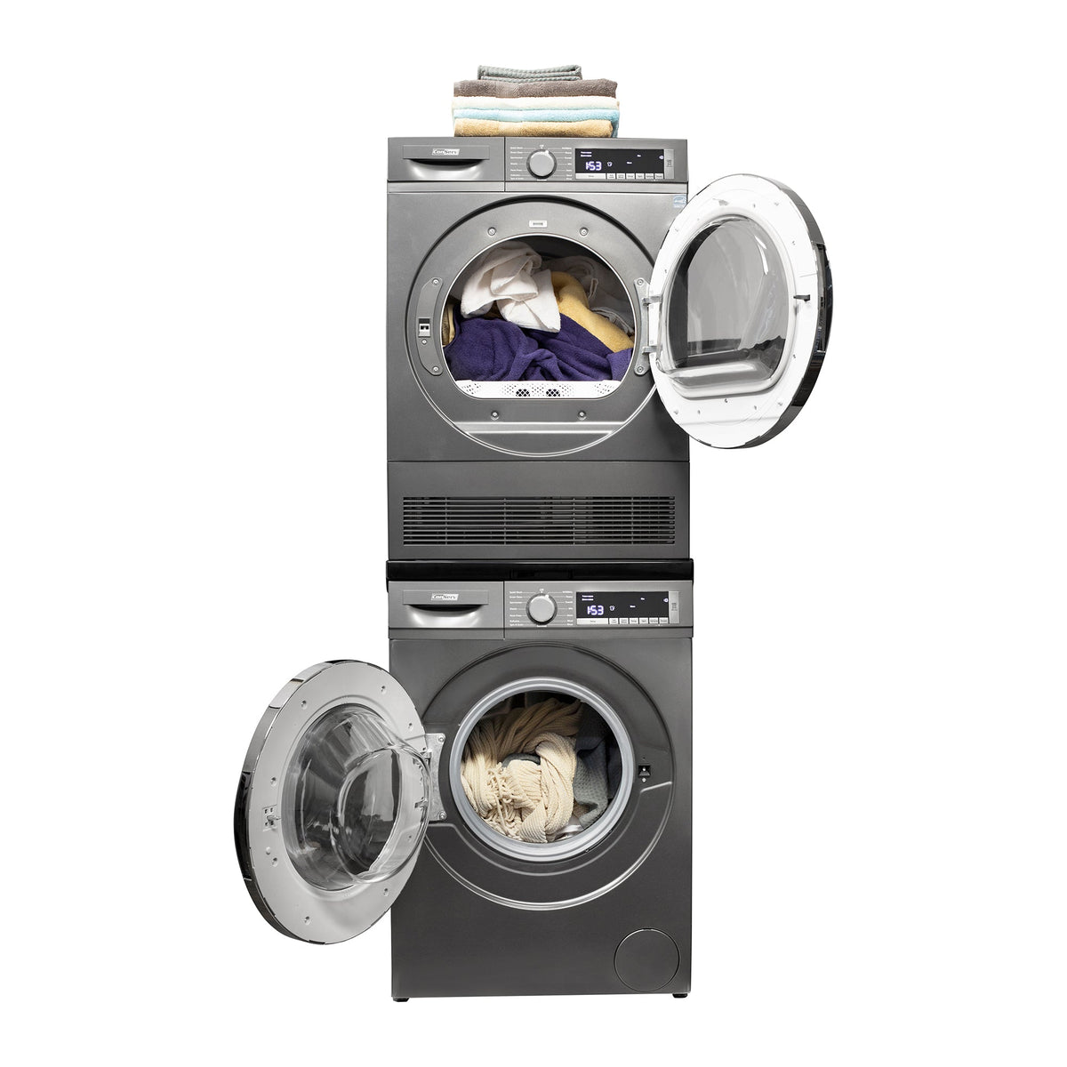 Conserv LUXE Stackable Washer Dryer Set – Compact 110V Washer & 220V Dryer for Apartments