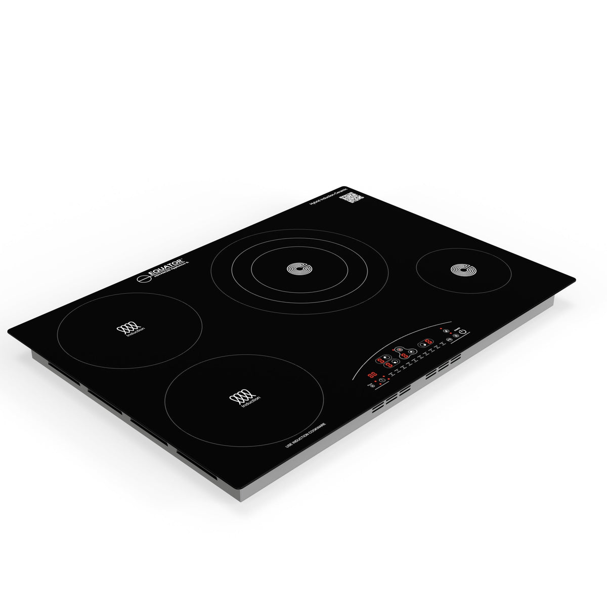 Placa de cocina híbrida eléctrica Equator de 30” – 4 quemadores (2 de inducción + 2 de cerámica), 9 niveles de potencia, 220V